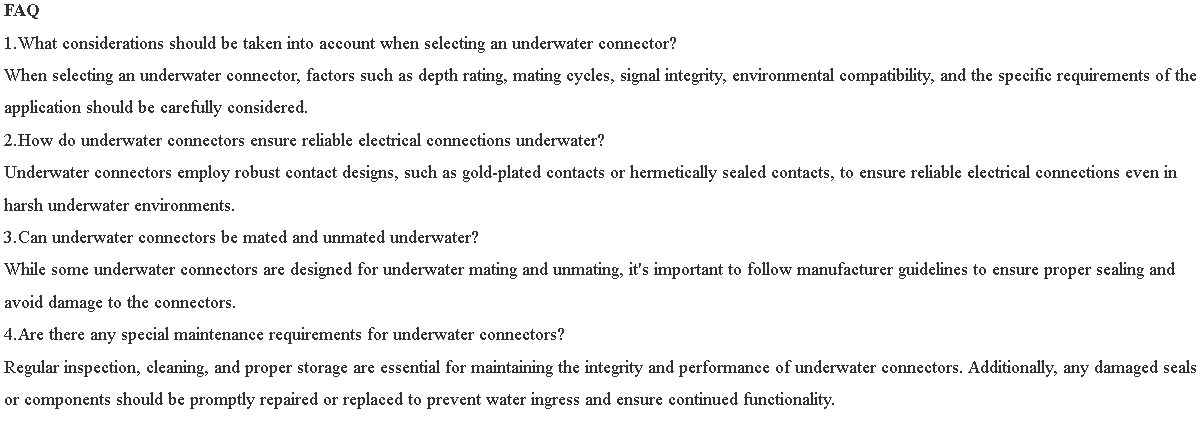faq connector underwater faq connector underwater